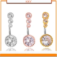 1pc zircon belly ring rhinestones navel stud crystal belly navel jewelry stainless steel belly button ring alloy navel piercing