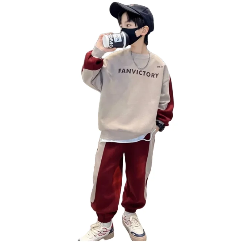 2 шт./комплект хлопковая блузка + штаны для мальчиков