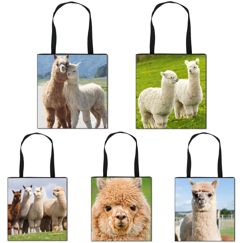 

Прекрасный Альпака сумка с изображением животного сумка для женщин повседневные сумки на одно плечо сумки дамы Портативный большой Ёмкост...