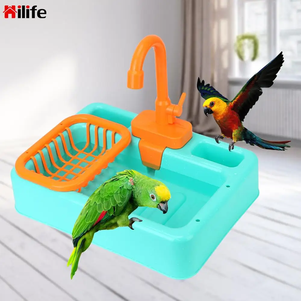 

Water Dispenser Bird Feeder Automatic Parrot Bathtub Swimming Pool Parrot Paddling Pool Faucet Parrot Bath Shower