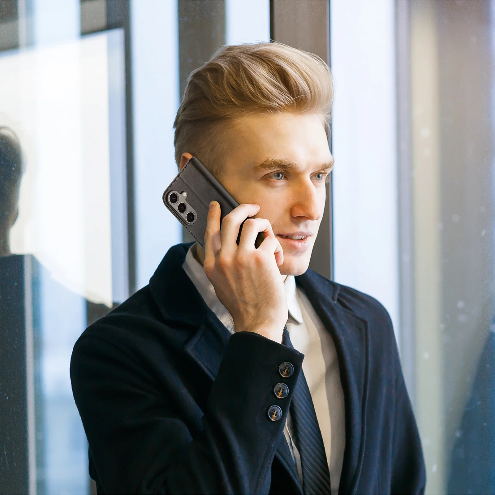 DUX DUCIS Премиум натуральный откидной кожаный кошелек Cace для Samsung Galaxy S24 Магнитный