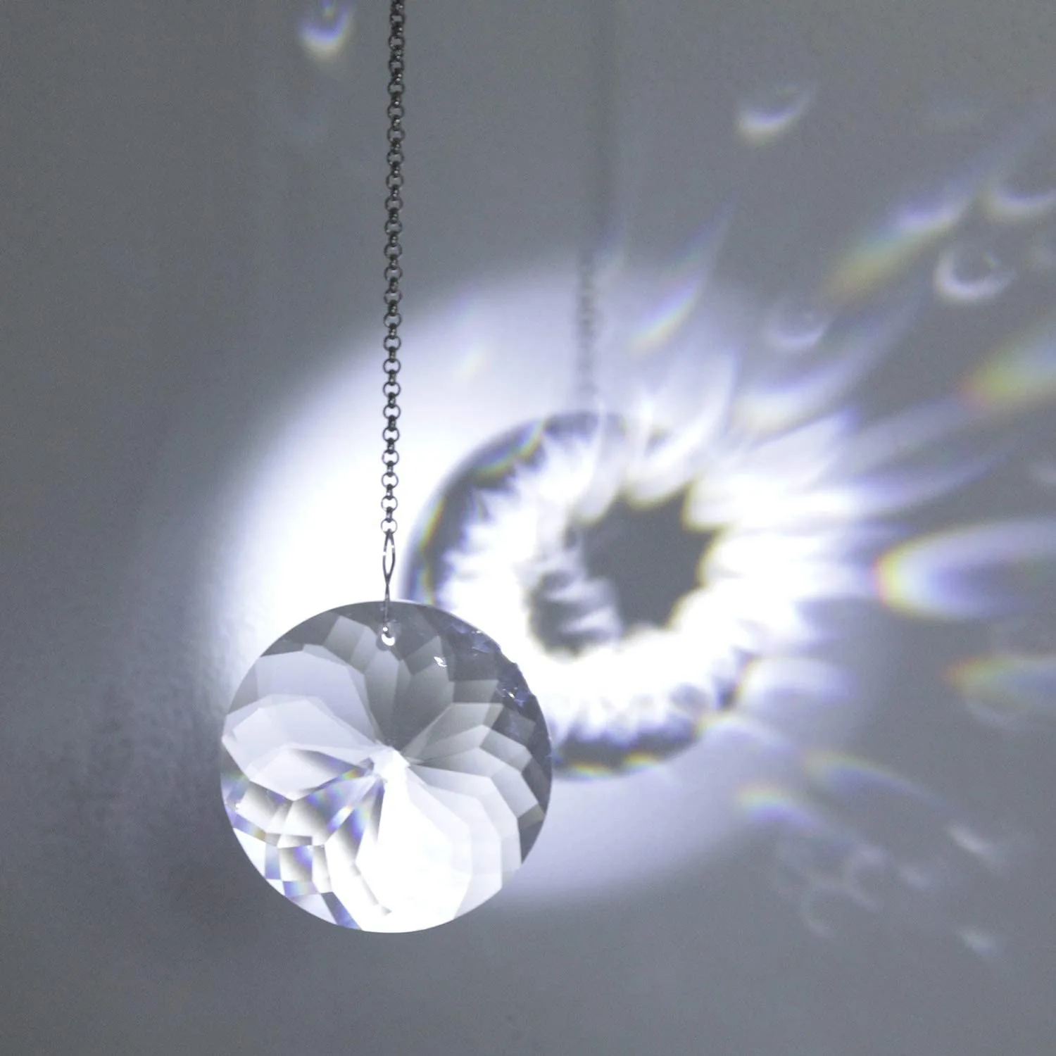 

45MM Clear Crystal Prisms Chandelier Parts Pendants Sun Catcher Hanging Drop Craft Home Decor Parts Drops Light Ring Accessories