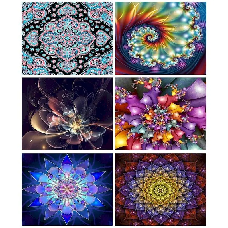 

RUOPOTY 5D DIY Full Diamond Painting "Scenery Flower" Diamond Embroidery Cross Stitch Rhinestone Needlework Home Decoration