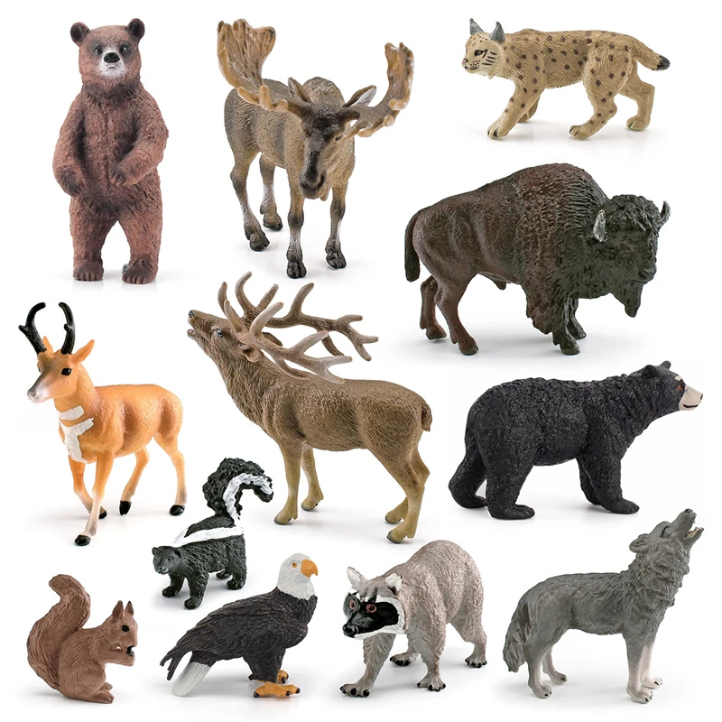 Малыш монтессор искусственный лес Животное Коричневый медведь красный олень