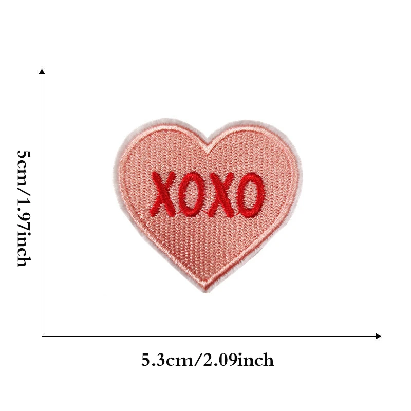 Funny Iron On Heart Patches For Valentine's Day Clothes Backpack Embroidered Lovers Stickers DIY Coats Jeans Badge Appliqued images - 6