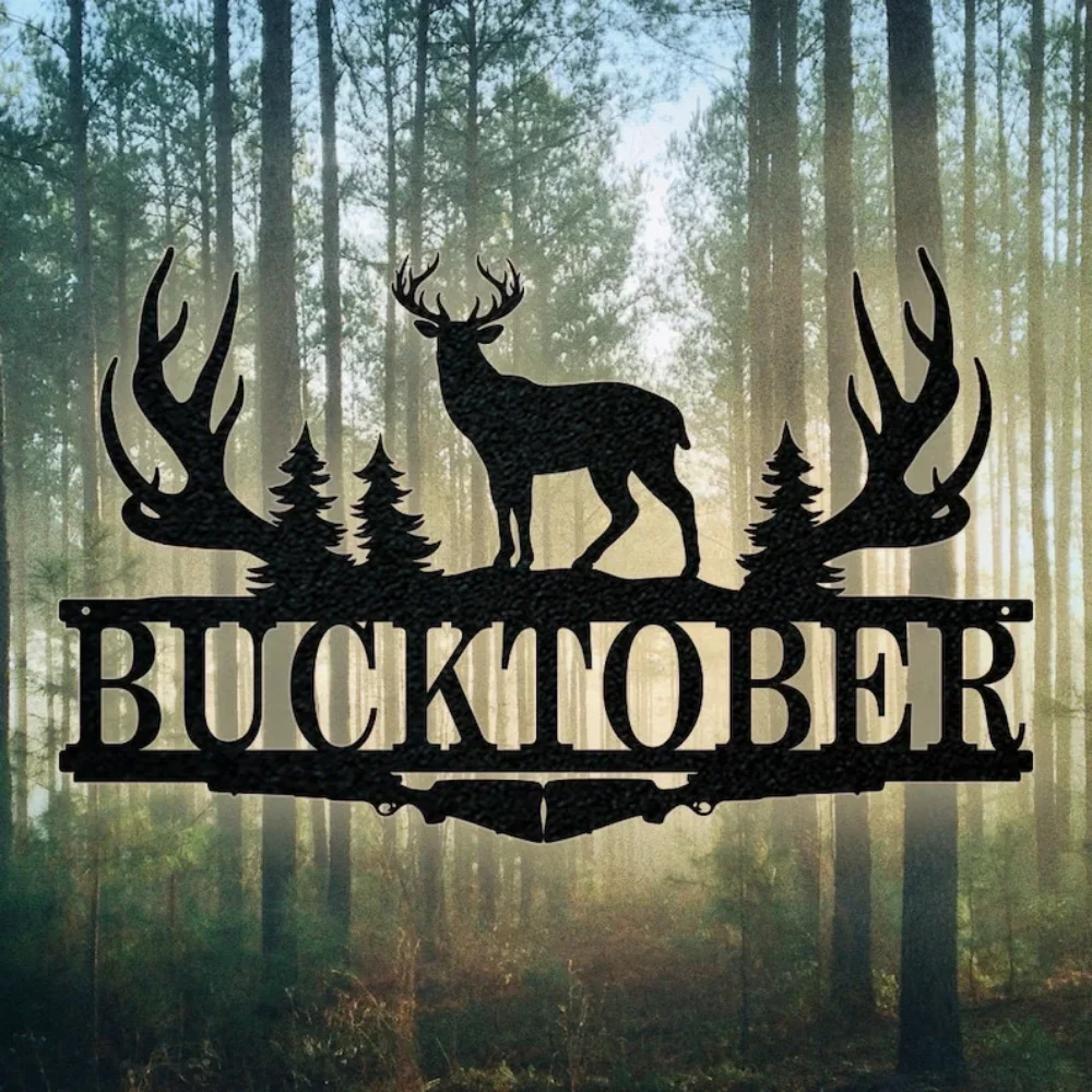Бак Рога Сплит Знак с монограммой Охотничий лагерь Декоративный предмет Подарок