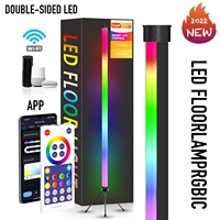 double sided rgb corner led bluetooth app floor lamp color changing mood lighting dimmable led modern floor lamp remote standing