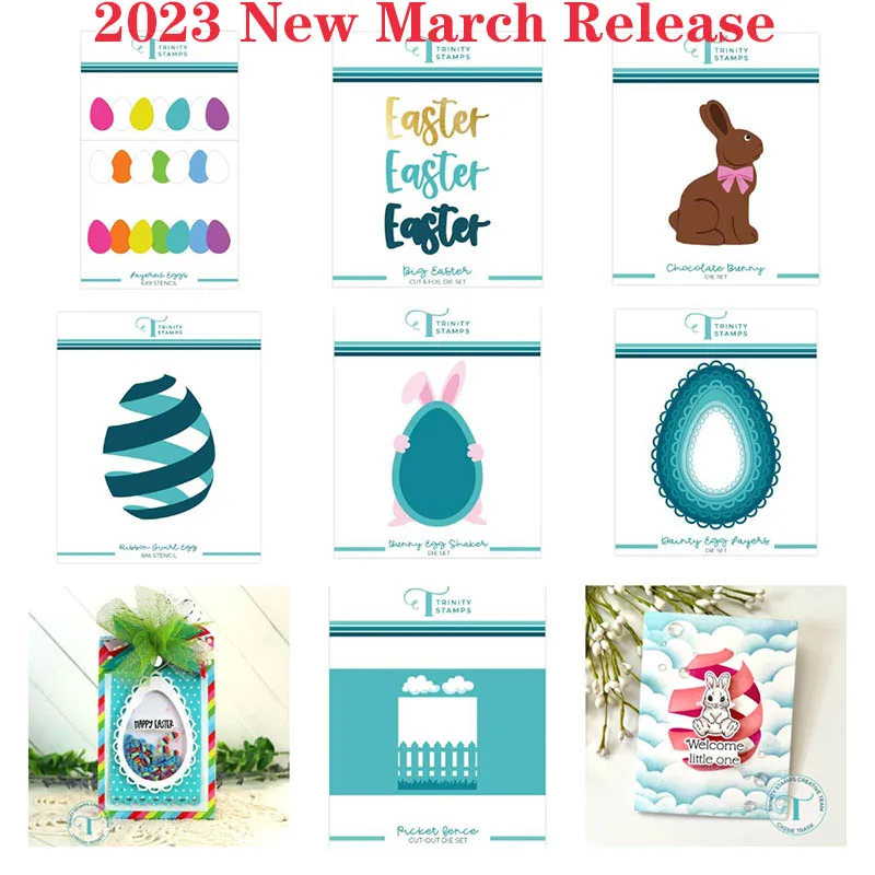 

Easter Rabbit Eggs 2023 New March Release Metal Cutting Dies Scrapbook Embossed Paper Card Album Craft Template DIY Handmade