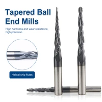 solid carbide ball nose tapered end mills 2 flute engraving router bits hrc55 cnc engraving bit wood milling cutter