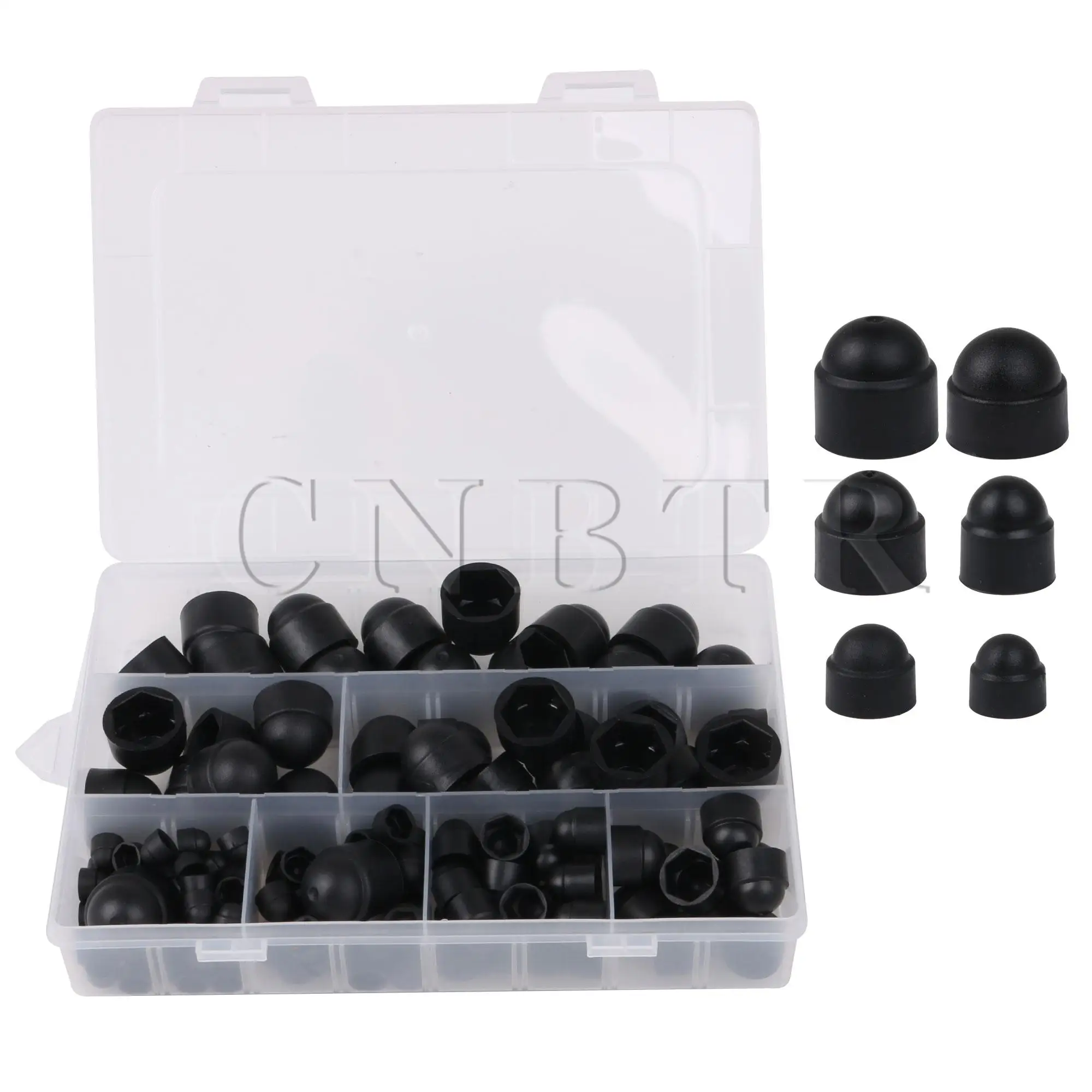 CNBTR 145 Pieces Hexagon Bolt Cap Black for Home Industry M4 M5 M6 M8 M10 M12