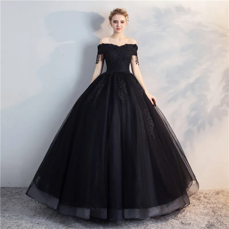 

Fashion Candy Color Tulle Prom Dress Off The Shoulder Short Sleeves Elegant Quinceanera Dresses Beading Appliques Vestidos De 15