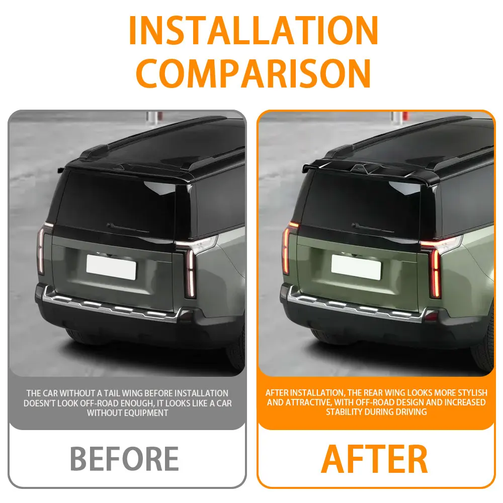 Подходит для BAIC JISHI polestone 01 Rox спойлер на крышу автомобиля с фиксированным крылом