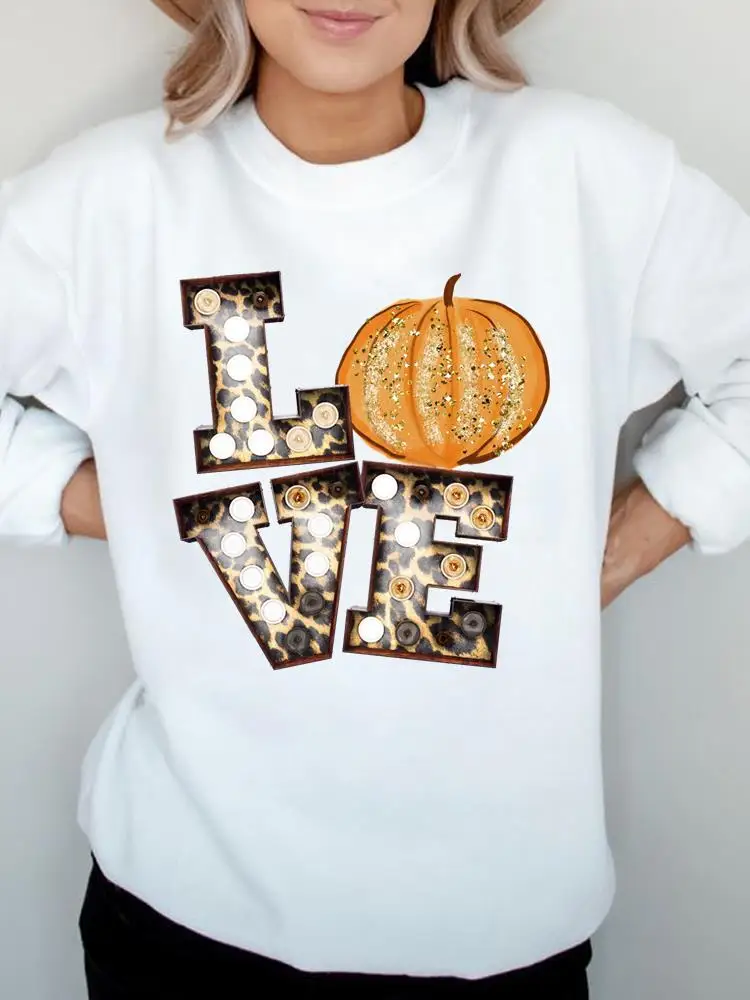 

Love Pumpkin Trend 90s Graphic Sweatshirts Thanksgiving Fall Autumn Fashion Halloween Female Women Clothing Print Pullovers