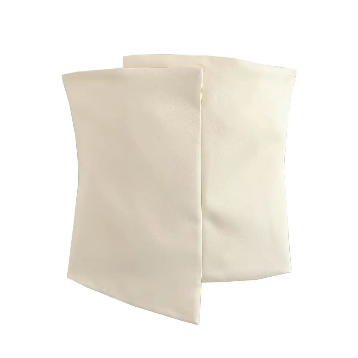 

Асимметричный Атласный топ-труба для женщин, шикарный облегающий бежевый уличный корсет, укороченный топ, женская одежда, Новинка лета 2023