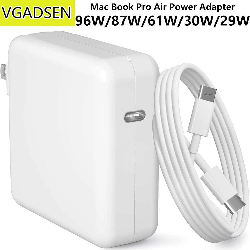 Зарядное устройство для MacBook Air M2 iPad Pro зарядное с USB C и кабелем 96 Вт 29 30 61 87 - купить