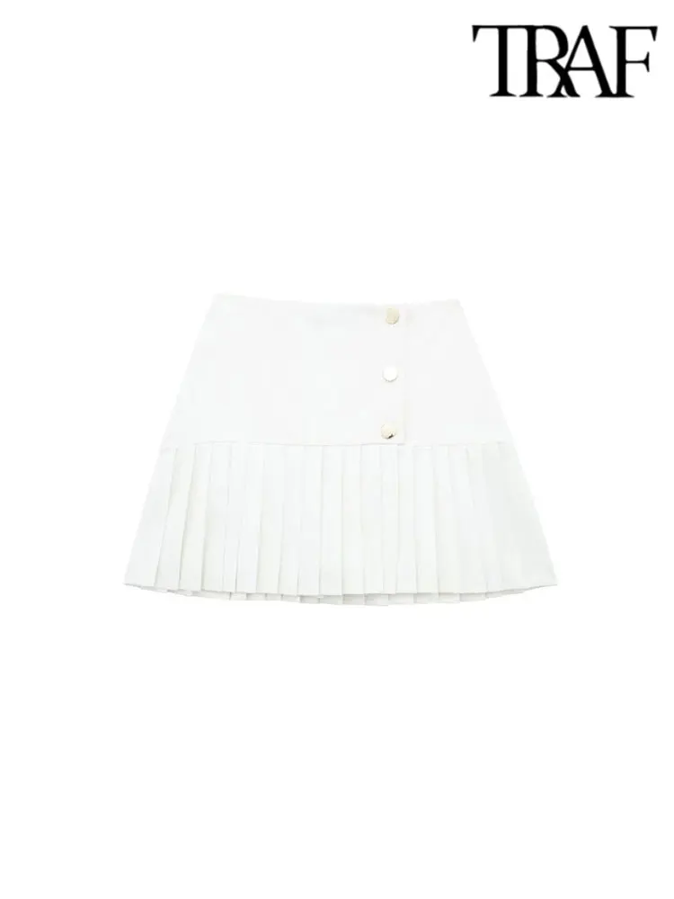 

Юбка трапециевидная летняя на пуговицах, с завышенной талией