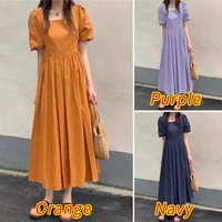 3 color gentle dress 2022 summer new off the back short sleeve v neck french first love sweet dress