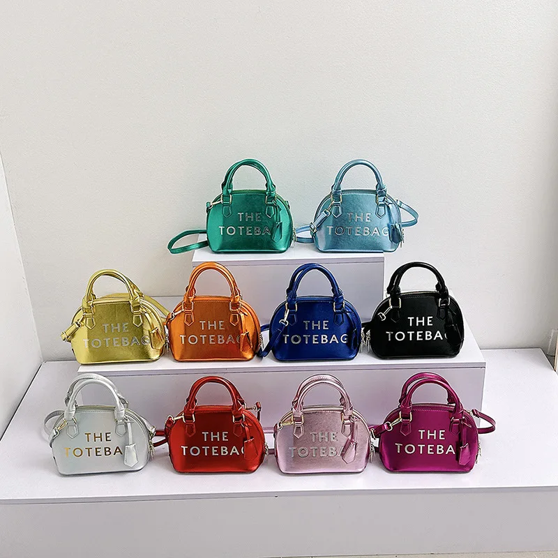 Patent Leather Handbags for Women 2023 New Letter Fashion Shell Bag Party Trend High Quality Luxury Designer Shoulder Bag Ladies