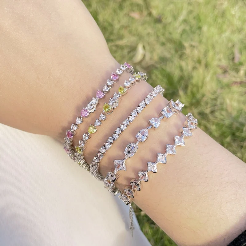 

High quality jewelry s925 sterling silver full diamond bracelet for women's fashionable and minimalist design gift