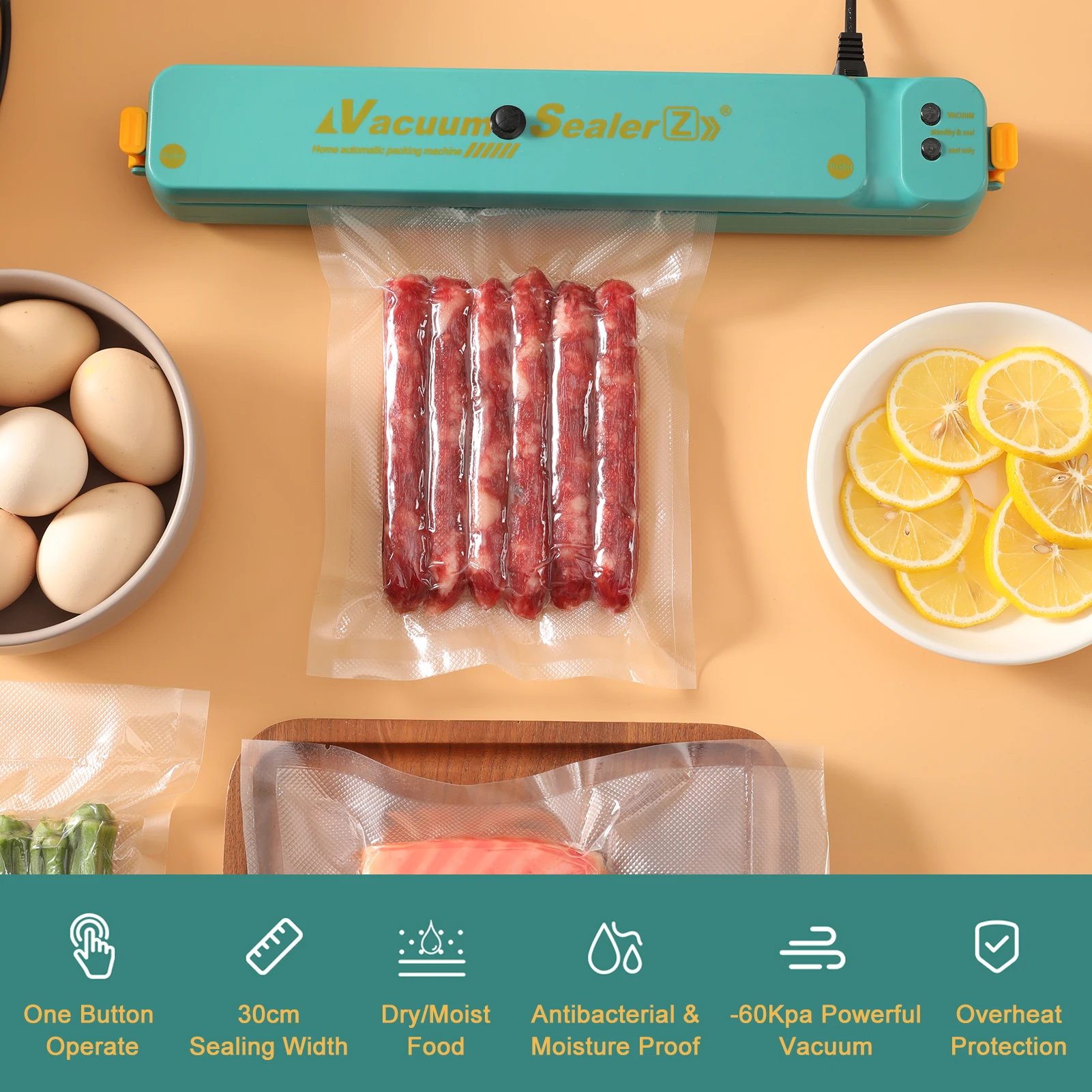 

Best Electric Vacuum Sealer Machine Automatic Food Vacuum Food Saver Bags Household Packaging Machine