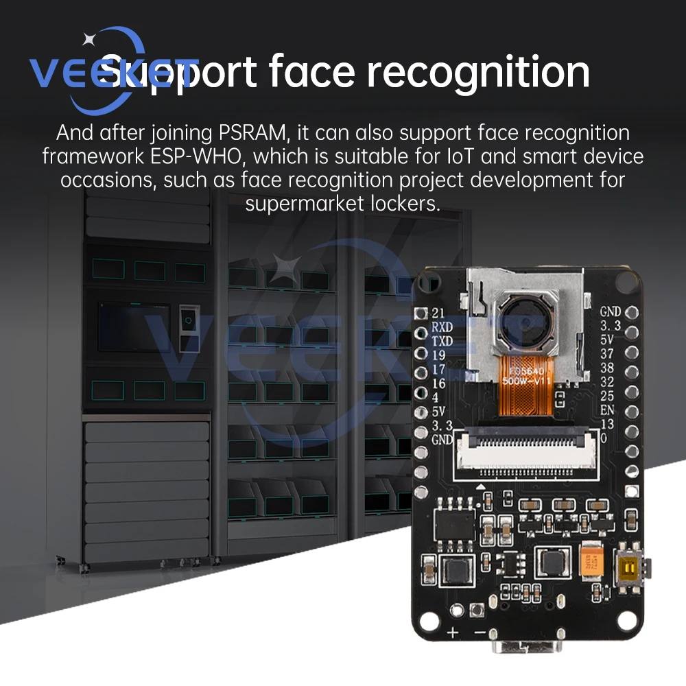 Плата разработки ESP32-CAM Модуль Wi-Fi Bluetooth CH340X OV5640 AF-72 мм Камера 500 Вт Пиксель