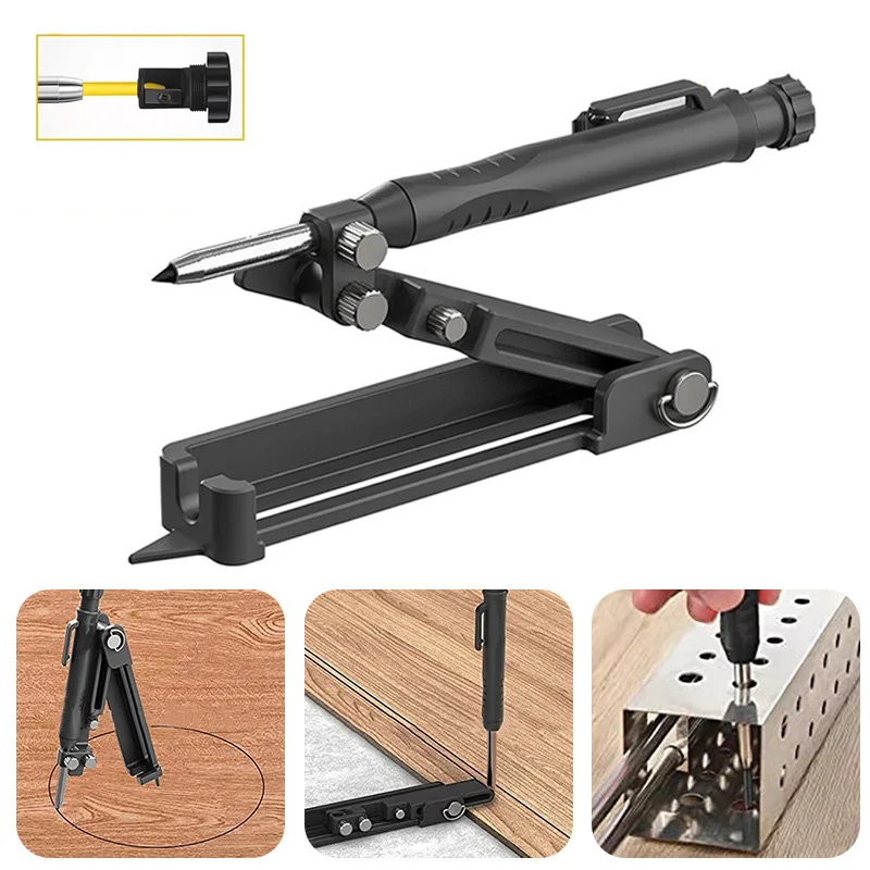 

Profile Compass Adjustable Scribing Ruler Tool Scribe Tool Woodworking Gauge Multi-function Plastic/metal Contour Scribing