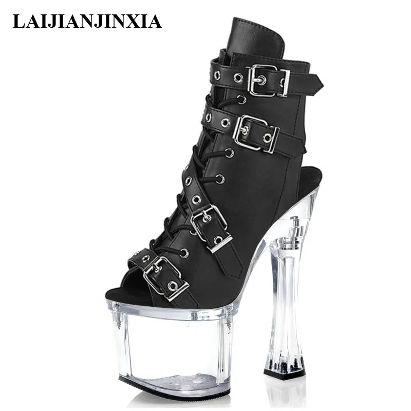 17 см женские пикантные туфли на высоком каблуке платформе большой размер 8 дюймов