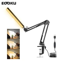 eooku 10w 3 colors led table lamp 10 level brightness adjust desk lamp table clip folding light for officehomesoldering tool