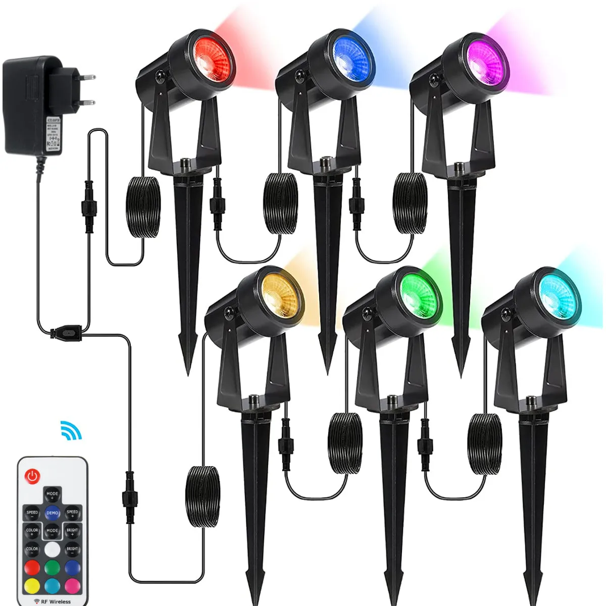 

2/4/6pcs Landscape Lights 10W Waterproof LED Garden Spotlights RGB Chip Outdoor Lawn Patio Pathway Spotlight IP65 RGB Lawn Lamp
