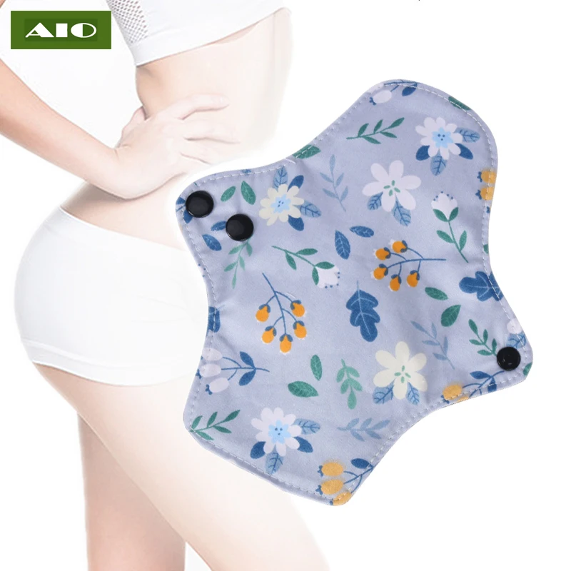 Buy [AIO] Flowers Leaves Printed Cotton Menstrual Gaskets Lady Washable Mom Reusable Postpartum Nursing Pad Absorbent Hygiene Napkin on