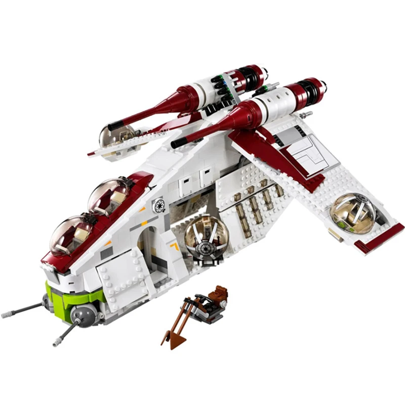 

In Stock 1175pcs 05041 Star Series The Republic Gunship Wars Republic Gunboat Building Blocks 75021 Bricks Toys Gifts 81043