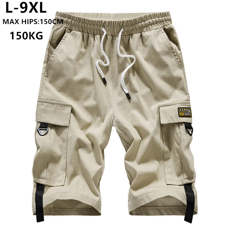 

Summer Shorts Men Cargo Brand Short Bermuda Hombre 6XL 7XL 8XL 9XL Mens Corto Hip Hop Hiphop Boys Cotton Casual Teenagers Ropa