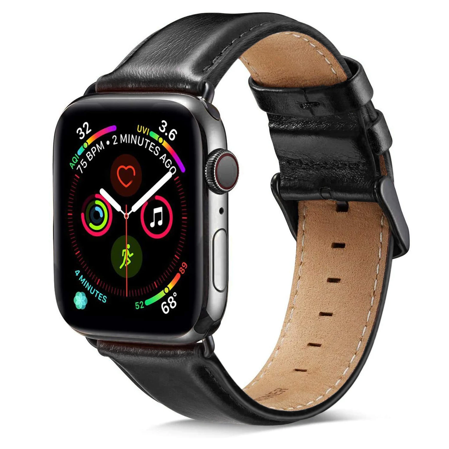 Leather strap for Apple watch band 44mm 40mm 45mm 41mm 38mm 42mm Men busines watchband iWatch series 5 4 3 6 se 7 band