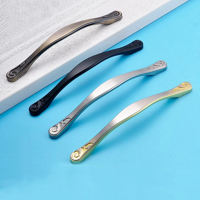 

Door Pull Drawer Handle Metal Zinc Gold Black Silver Furniture Cabinet Kitchen Cupboard Wardrobe Dresser Closet Hardware Handle