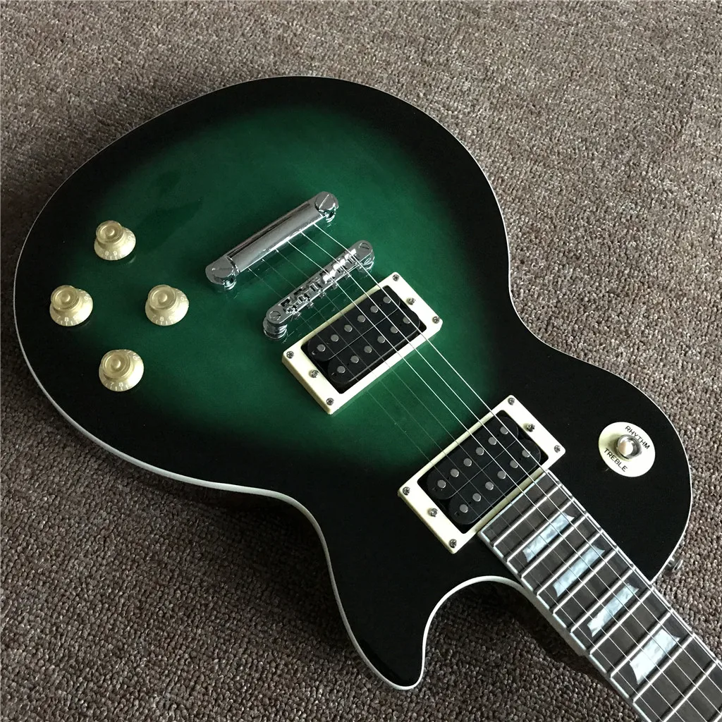 Новое поступление индивидуальная электрическая гитара green burst с 2 черными