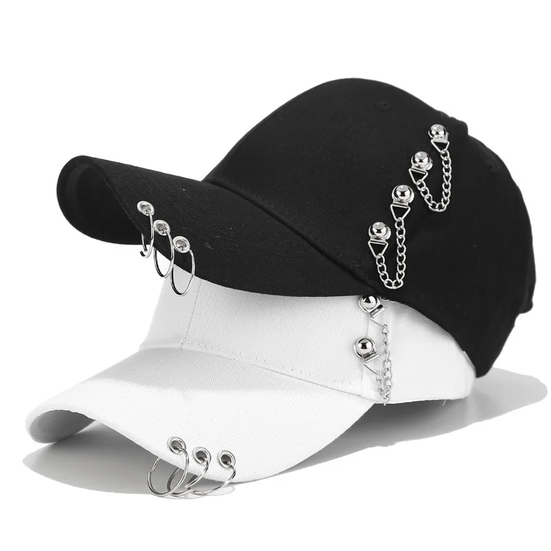 

2023 Dad Hat Creative Piercing Ring Baseball Cap Punk Hip Hop Caps Cotton Adult Casual Solid Adjustable Unisex Snapback caps