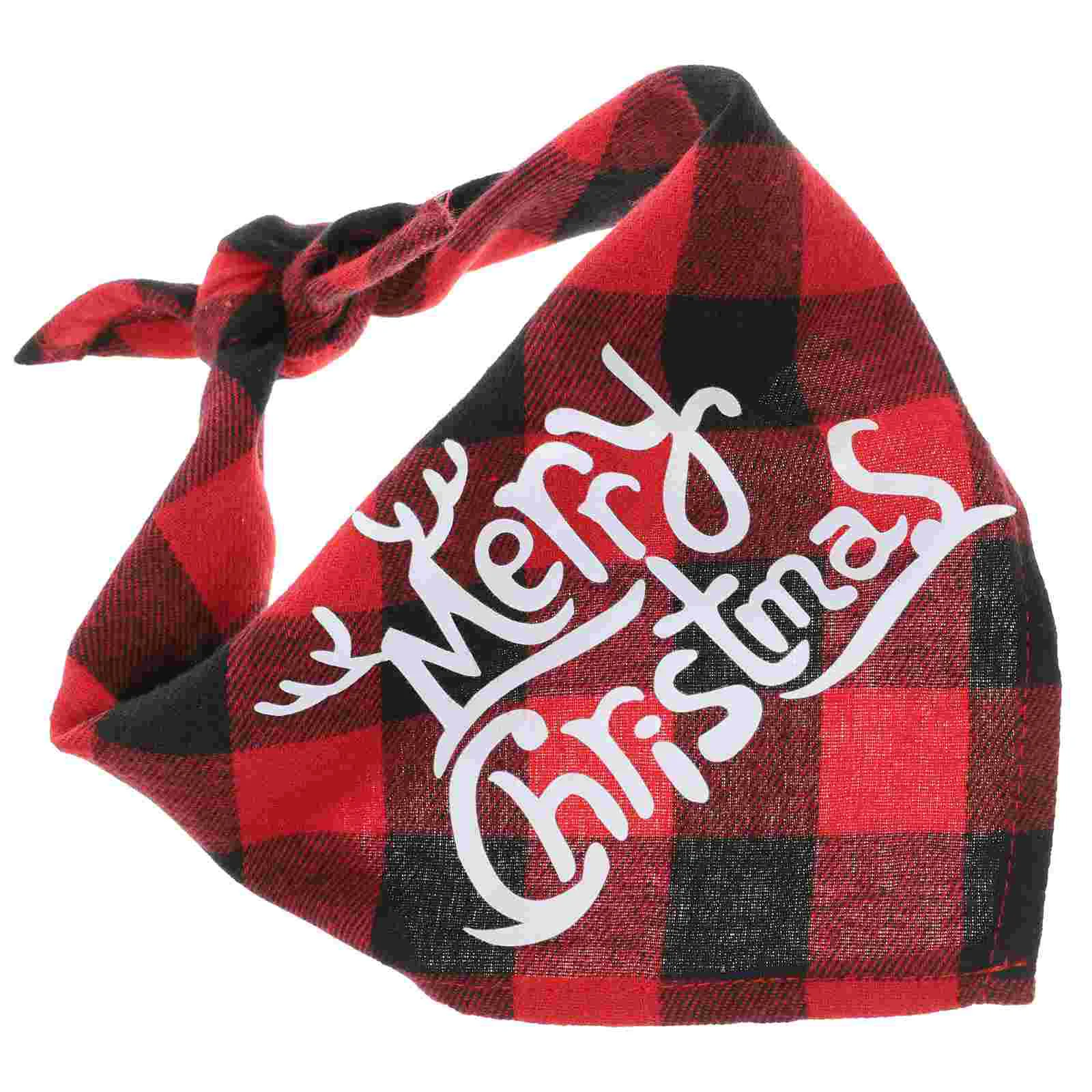 

Dog Pet Scarf Christmas Bandana Triangle Bandanas Bib Towel Holiday Adorable Accessory Puppy Decorative Red Kerchief Scarfs