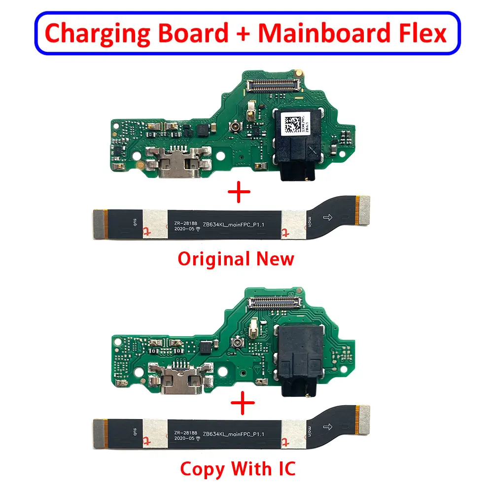 

Original USB Charging Dock Connector Port Board Flex With IC + Mainboard Flex Cable For Asus Zenfone Max Plus (M2) ZB634KL A001D