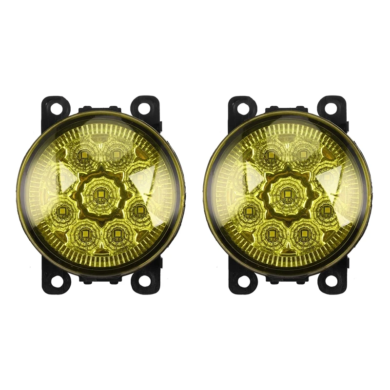 

4F9Z-15200-AA 2PCS Car Fog Lamps Lighting LED Lights For Ford Explorer Transit Focus Fusion For Honda (Yellow Light)