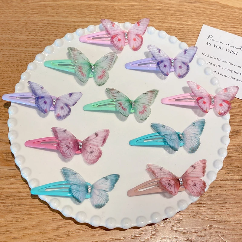 Женская заколка для волос AWAYTR 6 шт. заколка-пряжка с разноцветными бабочками