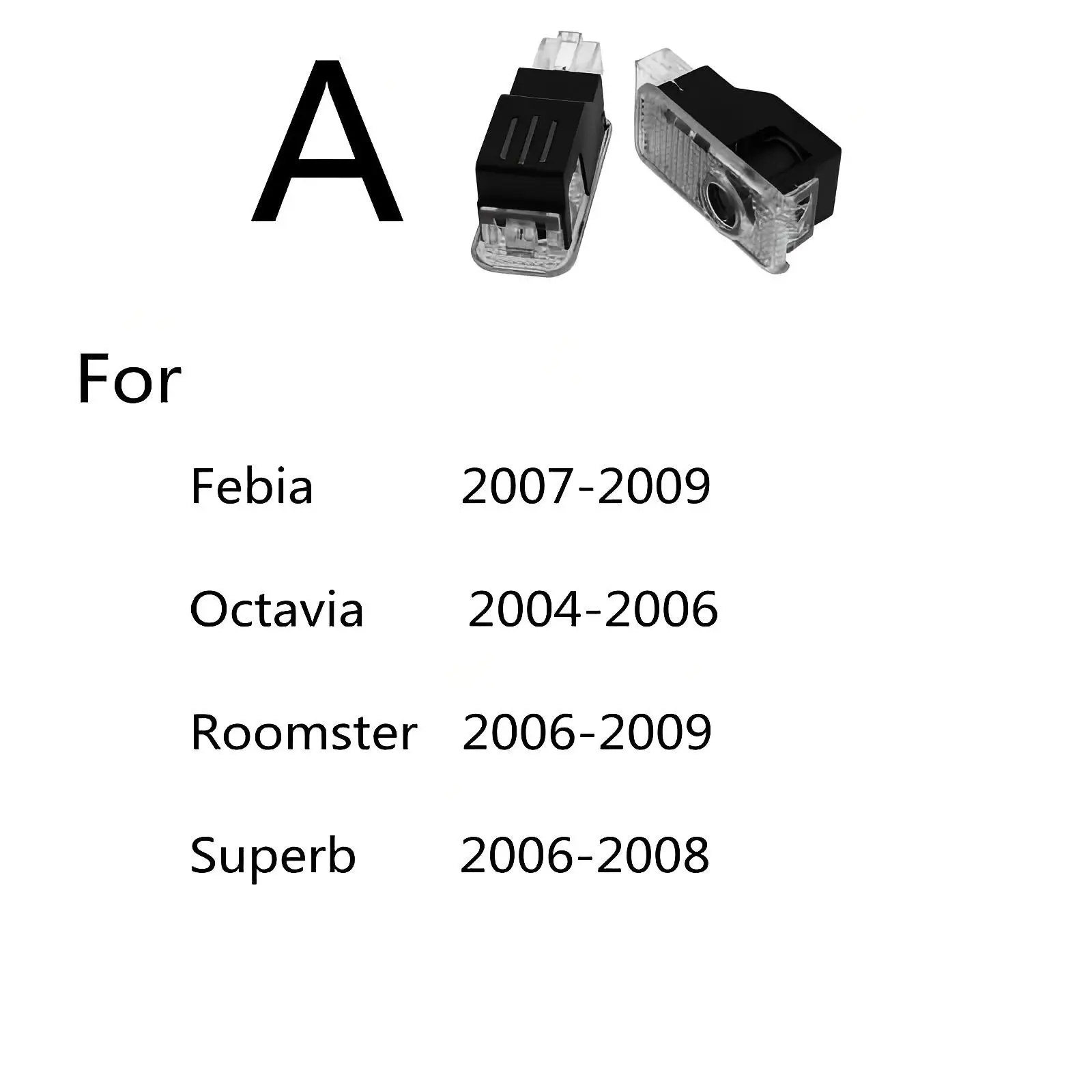 

2-светодиодный дверной светильник с логотипом приветствия Ghost Shadow, аксессуары для Skoda VRS Octavia A5 MK2 Superb 2 MK2 3 MK3 3U 3V 3T 3V5