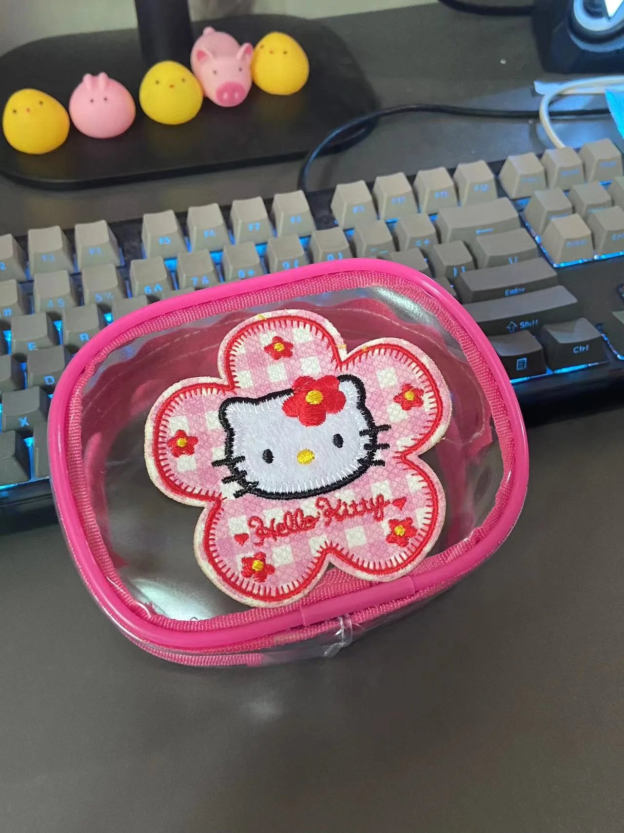 Мини-органайзер Hello Kitty сумка для макияжа милая прозрачная Водонепроницаемая