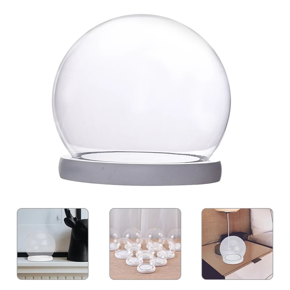 

Dome Display Cloche Flower Cover Eternal Jar Bell Cake Clear Rose Base Case Wedding Landscape Micro Bouquets Match Acrylic
