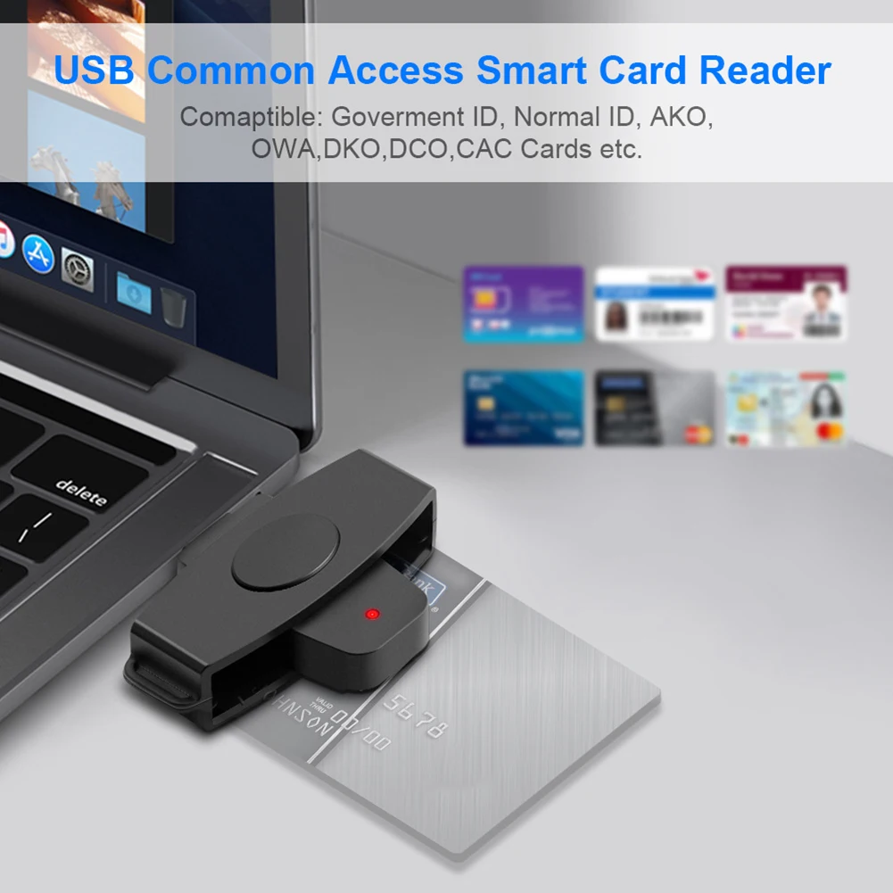 

CAC Smart Card Reader Bank Tax Declaration EMV Card External Reader Accessories Support for Windows for Mac/Android OS
