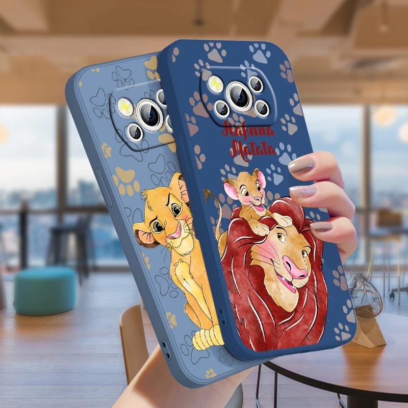 

Disney Lion King Simba For POCO C50 C40 X4 M5S F4 M4 X3 F3 M3 C3 Pro GT NFC 4G 5G Liquid Rope Phone Case