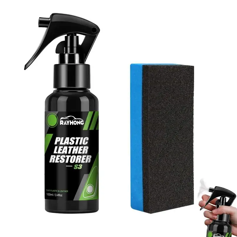 

Leather Restorer For Car Interior 100ML Leather Plastics Cleaner Spray Restore And Protect Leather And Plastics Automobile Parts