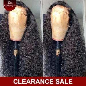 13x4 Deep Wave Transparent Lace Frontal Wig Curly Lace Front Human Hair Wigs for Black Women Brazili