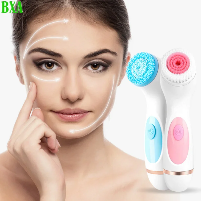 3 In 1 Sonic Facial Cleansing Brush Face Spin Brush Set Facial Spa System For Skin Deep Cleaning Remove Blackhead Machine