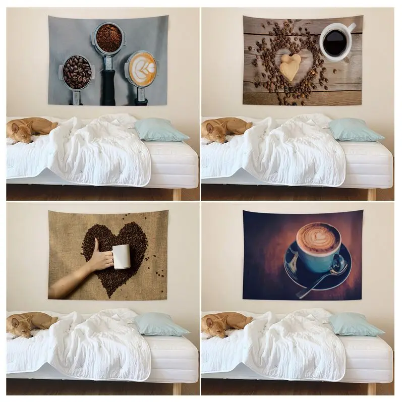 

Coffee DIY Wall Tapestry Bohemian Wall Tapestries Mandala Kawaii Room Decor