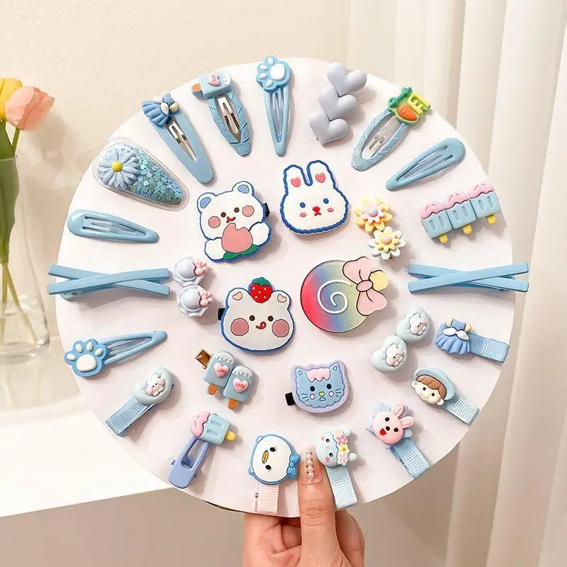 

42/28/14PCS Baby Hair Clip Kit Cartoon Bear Princess Hairpins for Girls Sweet Hair Ties Barrettes Hair Clips Kids Accessories